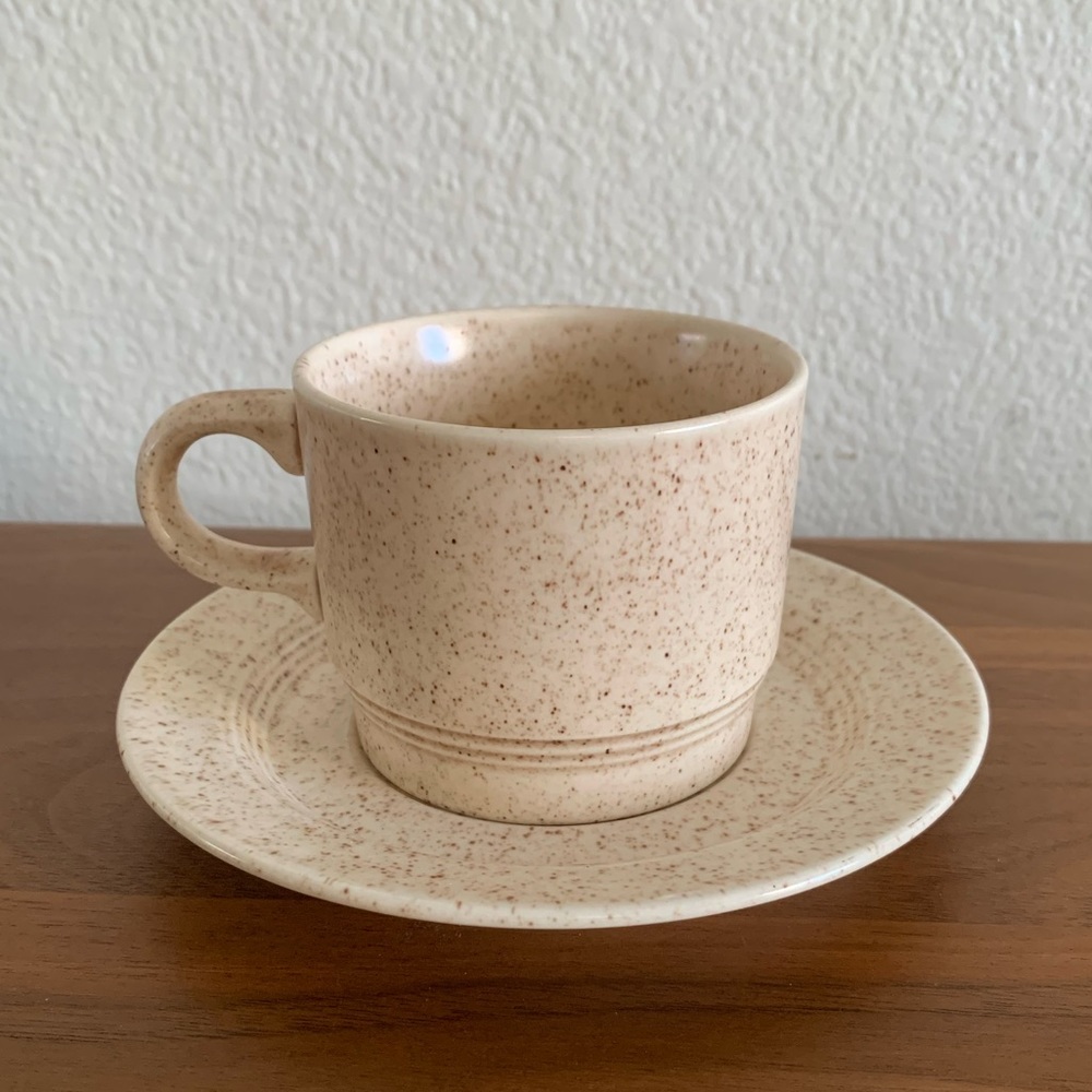 Vintage Brown Speckle Homer Laughlin Cup and Saucer